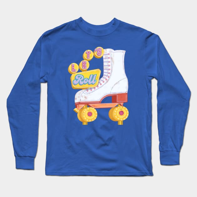 Let’s roll skate (80's colors) Long Sleeve T-Shirt by jenblove